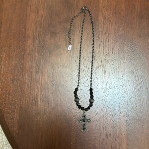Black cross necklace
